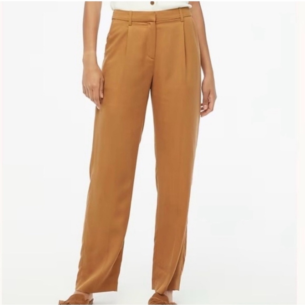 J Crew - Full-length wide-leg Tencel lyocell camel dress pant size 8